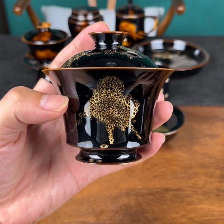 碗鹧鸪斑二才马蹄盖碗