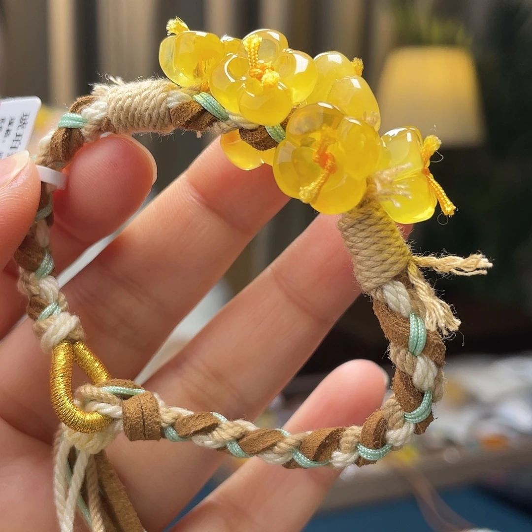 蜜蜡未镶嵌裸石手串