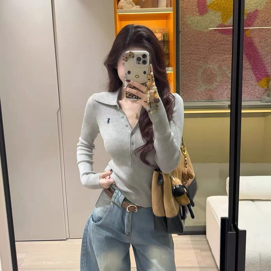 胖MM松弛感休闲针织衫女春秋季大码韩系慵懒风百搭修身内搭打底衫