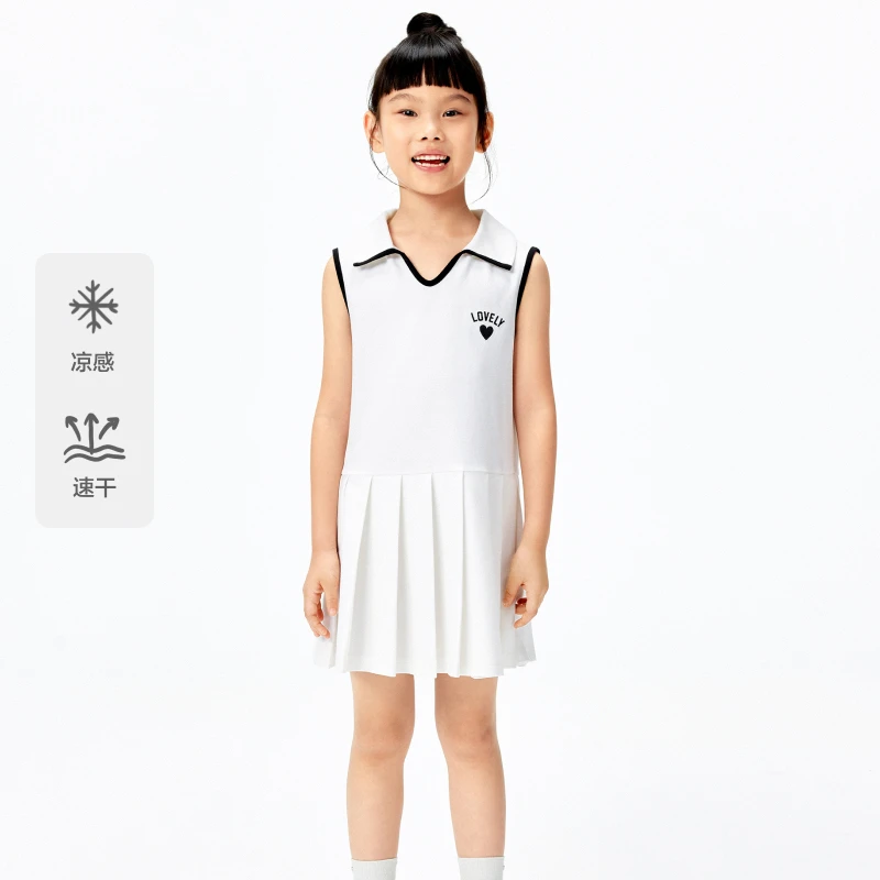 littlemoco童装25夏装女童凉感速干网球风无袖连衣裙#KBE2DRS051