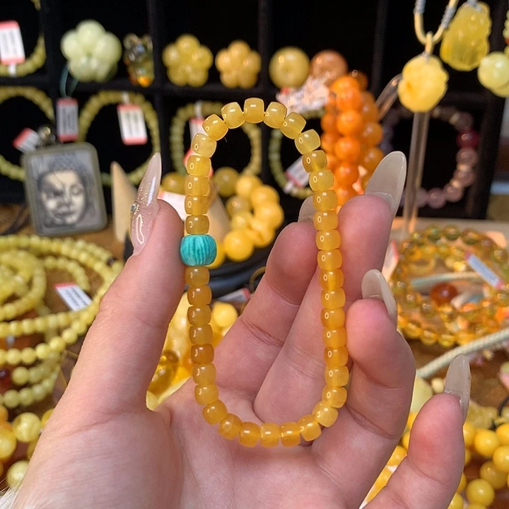 琥珀手链未镶嵌蜜蜡手串素圈