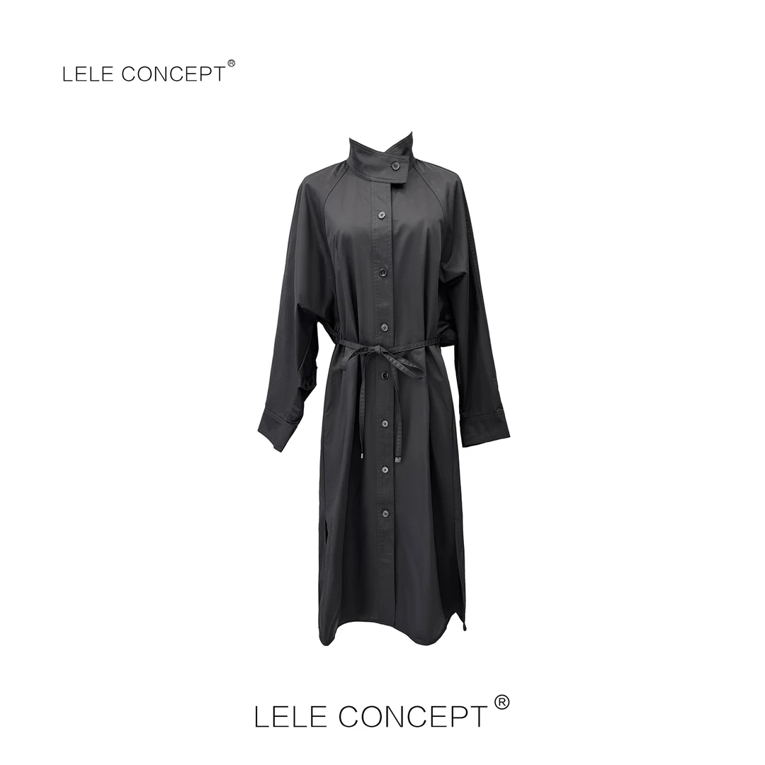 LELE CONCEPT丨【如一】立领多扣风衣外套气质轻奢长袖Y0522