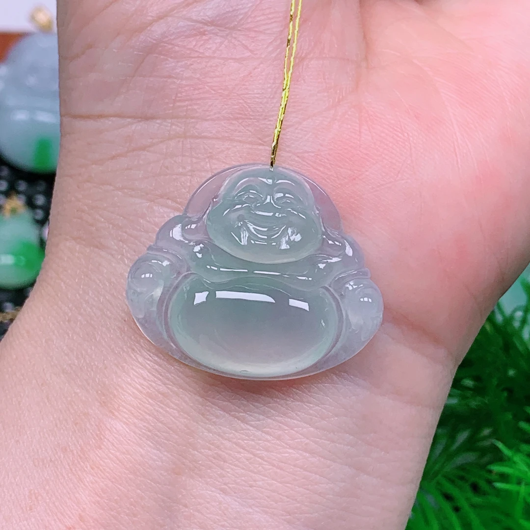 缅甸天然翡翠A货 冰种佛公吊坠163/911尺寸24.2x28.9x6.2