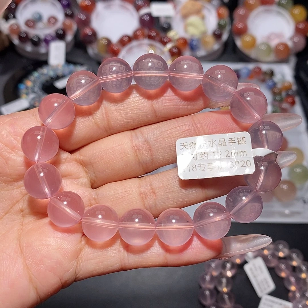 水晶未镶嵌手链粉水晶