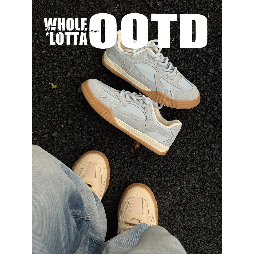 aoyo秋季潮流复古男厚底休闲低帮增高百搭圆头小众板鞋时尚休闲鞋