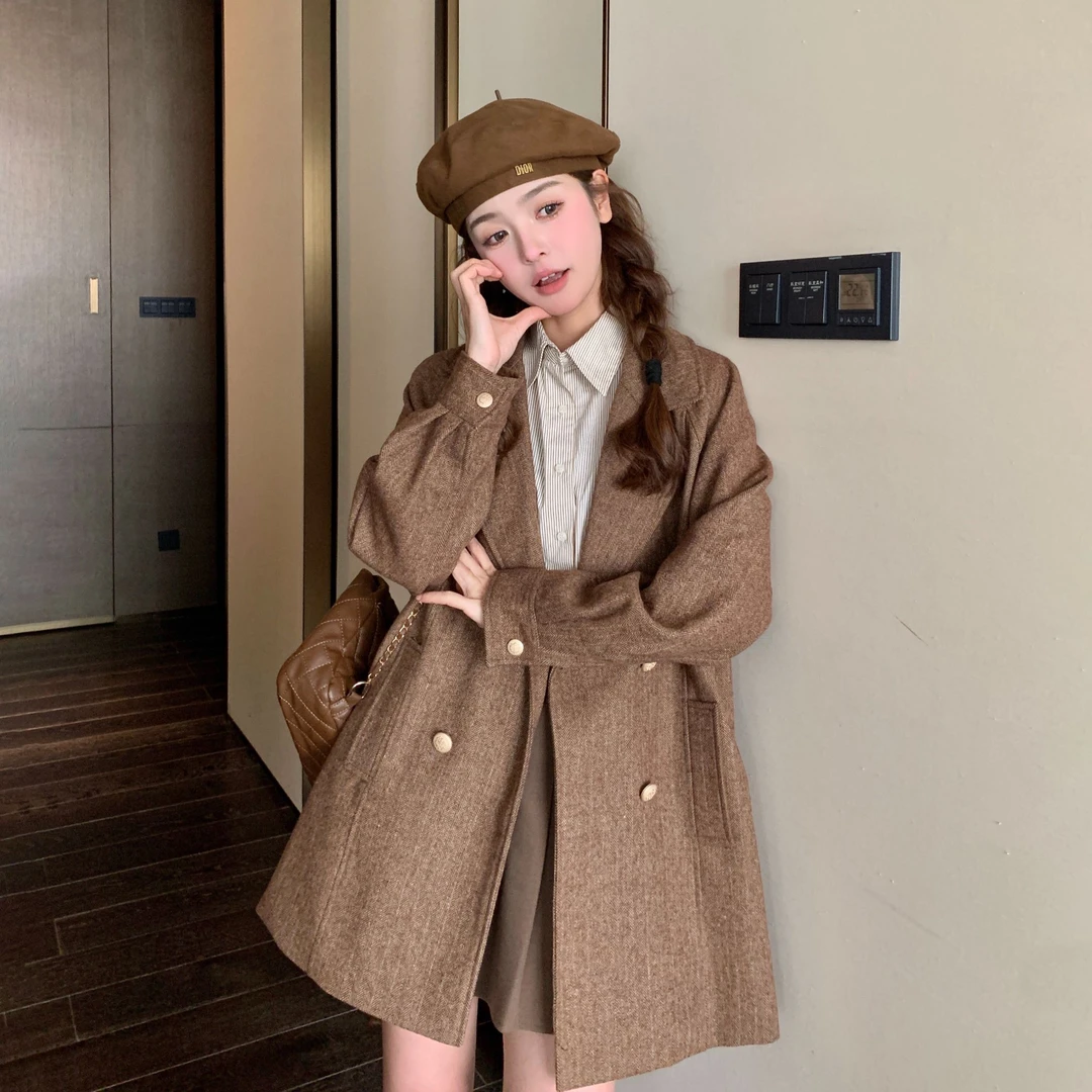 赫本风高级感流苏西装外套女2025春季新款小个子时尚洋气网红西服