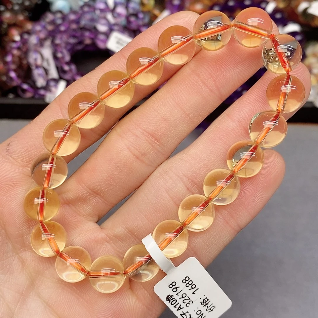 水晶手链未镶嵌4黄水晶10mm