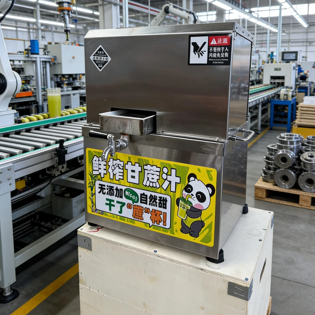 2026新款全自动甘蔗榨汁机商用款四滚轴实心电瓶款摆摊流动两用
