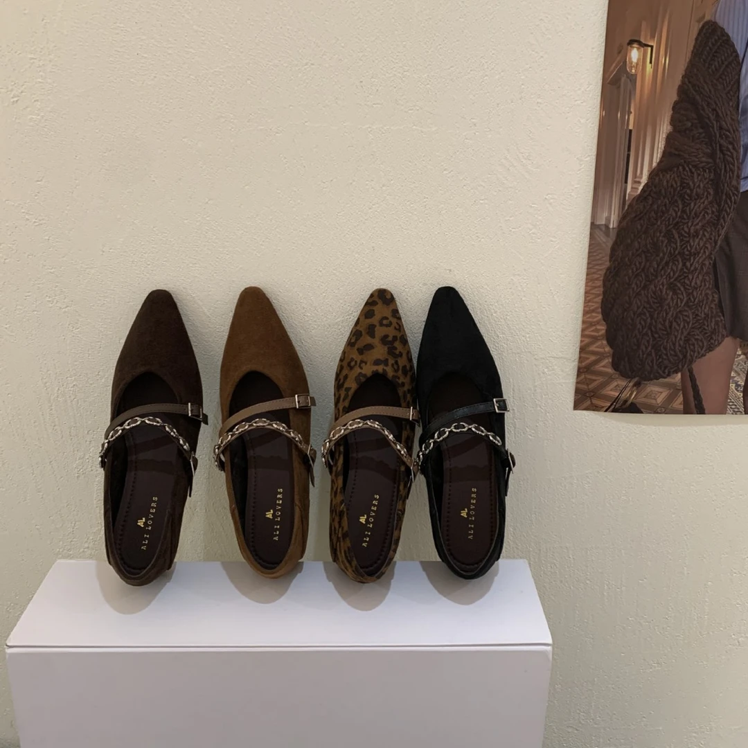 黑色时尚复古女鞋单鞋百搭软底平底+-内增高