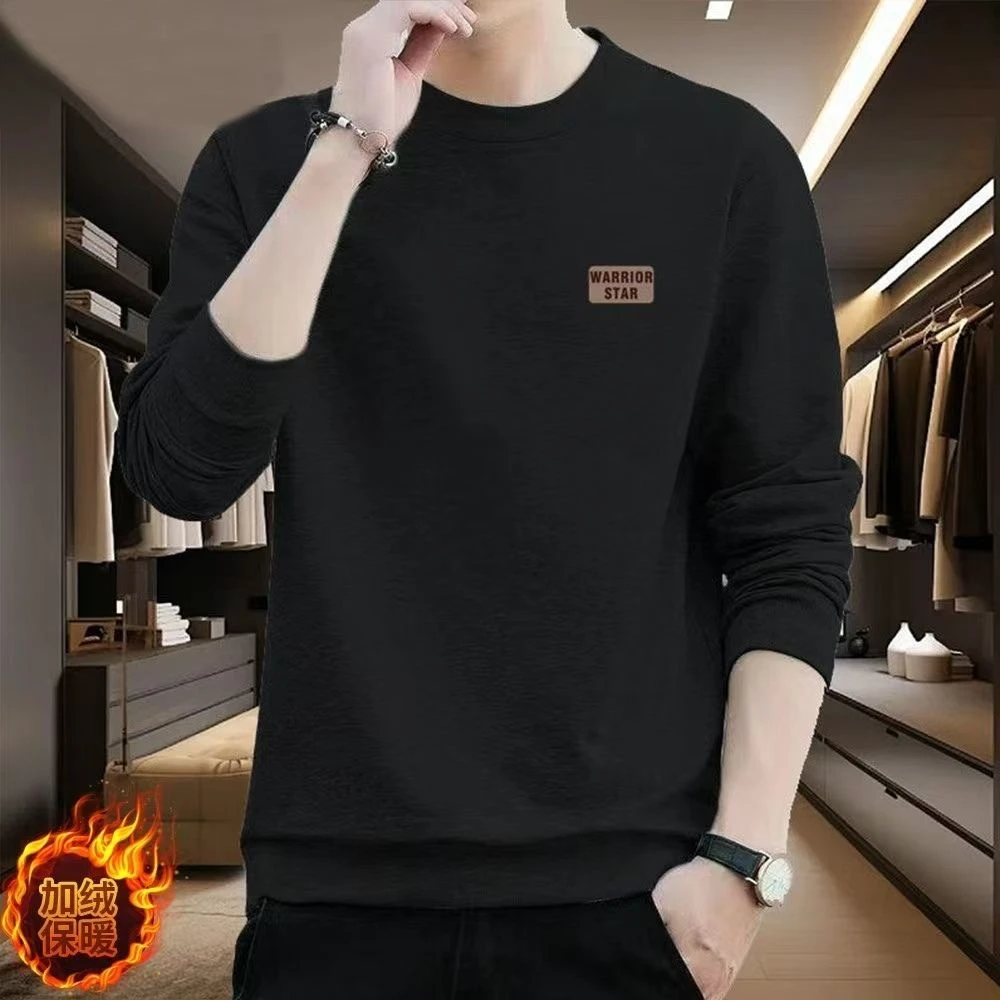 雅鹿男装男士秋冬季休闲加绒加厚百搭潮流运动男士卫衣秋冬款