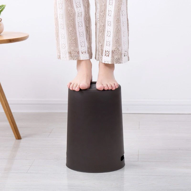 双层北欧风无盖办公室桌面纸篓神客厅卧室卫生间厨房印花家用垃圾