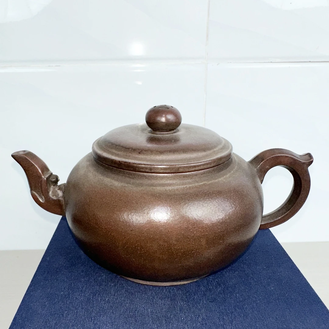 龙头大一粒珠紫砂壶800c长22厘米直径9厘米高13厘米红泥独孔出水