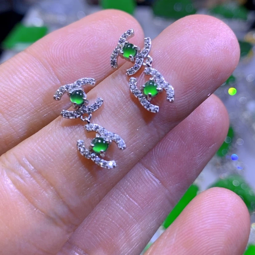 【闪购商品】翡翠挂件银S925镶嵌天然翡翠