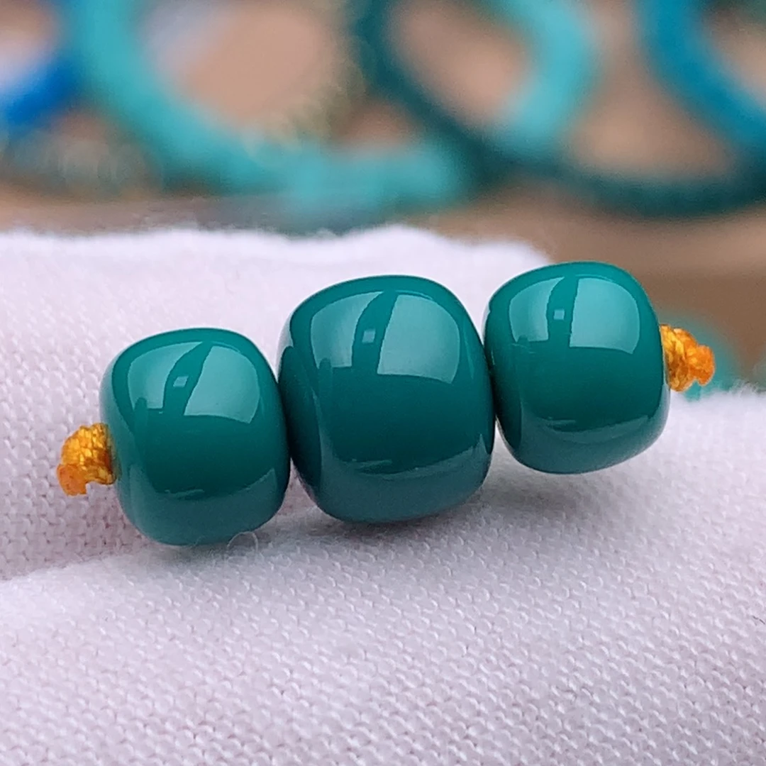 未镶嵌绿松石珠宝奇石6.6mm三件套