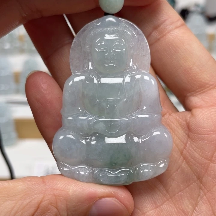 翡翠未镶嵌颈饰天然缅甸翡翠A货观音69号