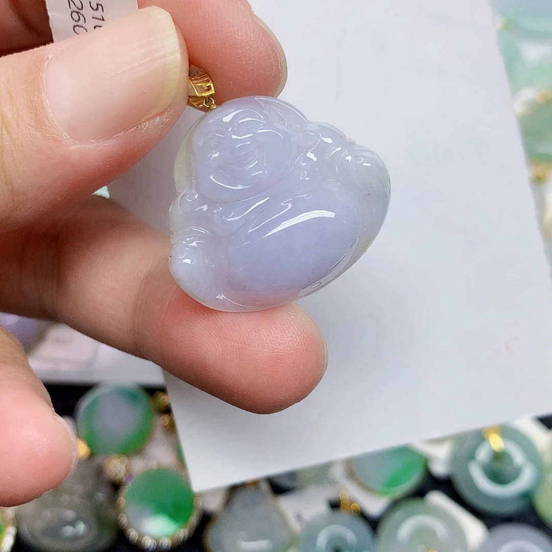 翡翠18K金镶嵌颈饰34668