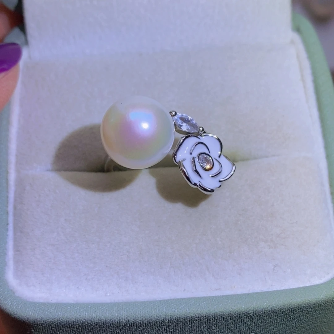 淡水珍珠银S925镶嵌珍珠