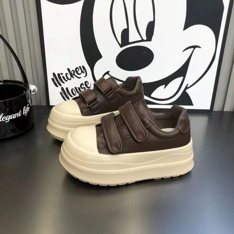 卓诗尼【断码】丑萌大头百搭魔术贴厚底小白鞋女韩版休闲时尚板鞋