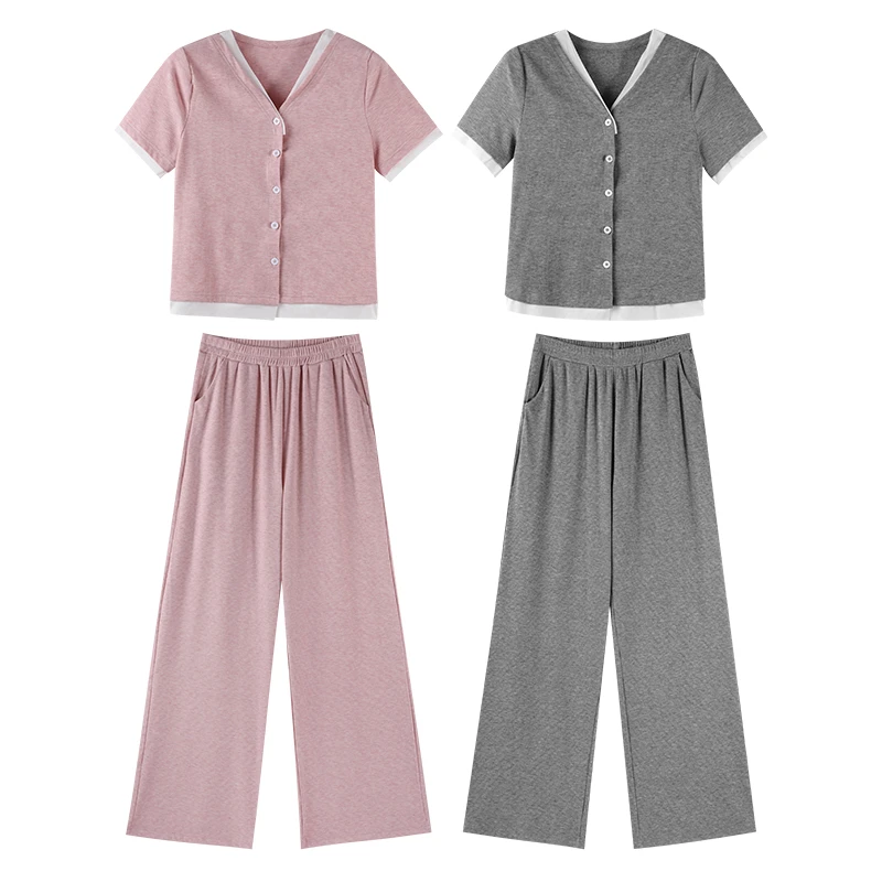 【京京】短袖上衣休闲裤气质时尚薄款套装二件套HBZU914817