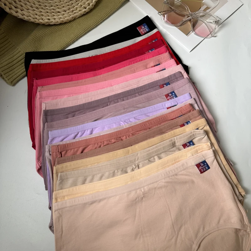 菲姿爱001款舒适透气胖MM红色三角妈妈款中年女士内裤6条装包邮