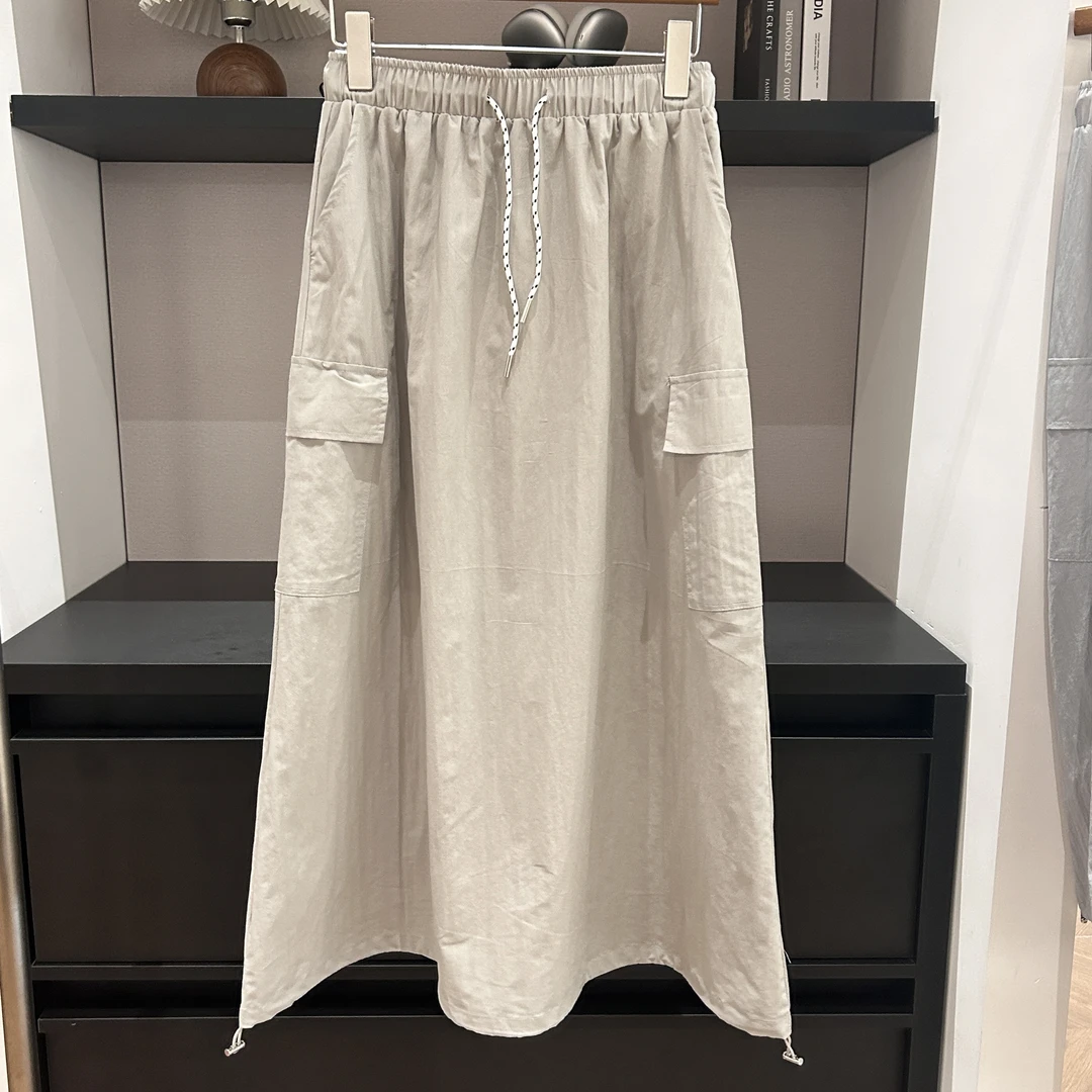 夏季新款韩系松紧抽绳显瘦工装半身裙6110（裙长84）