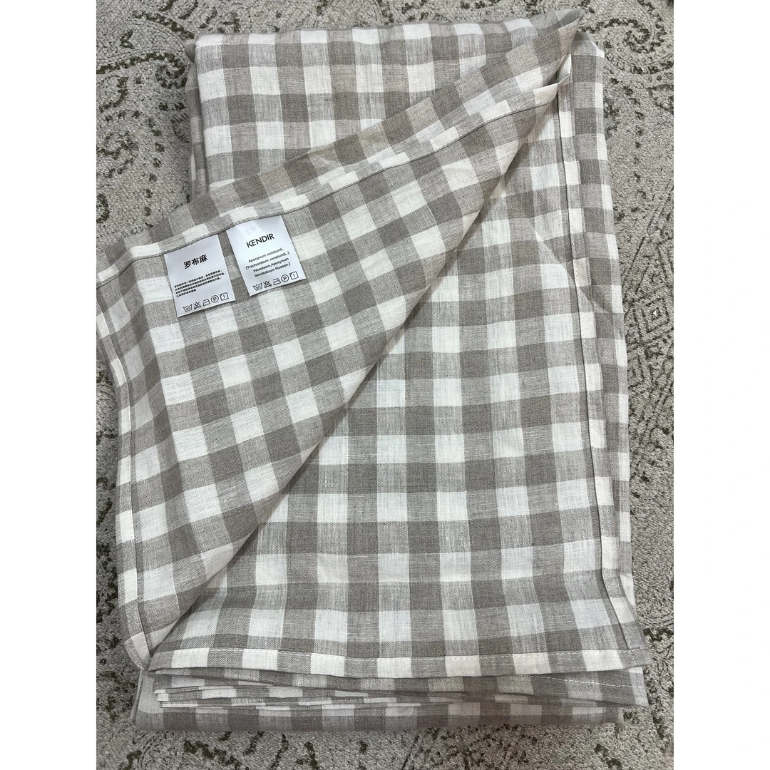 罗布麻床单色织格子尾单