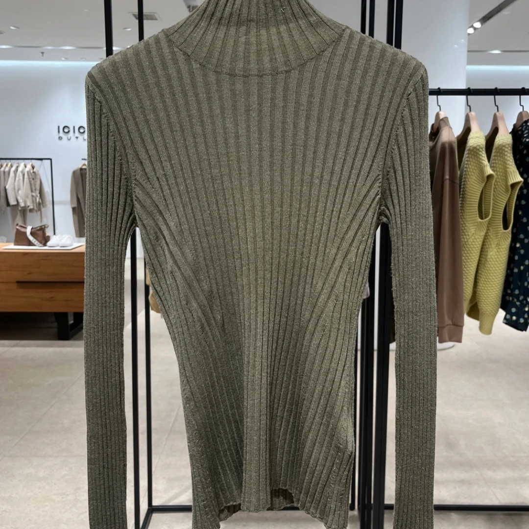 99新 BOTTEGA VENETA/葆蝶家 二手奢侈品BV女款绿色长袖毛衣 z201