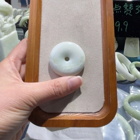 蓝田玉（蛇纹石化大理石玉）挂件未镶嵌猫*