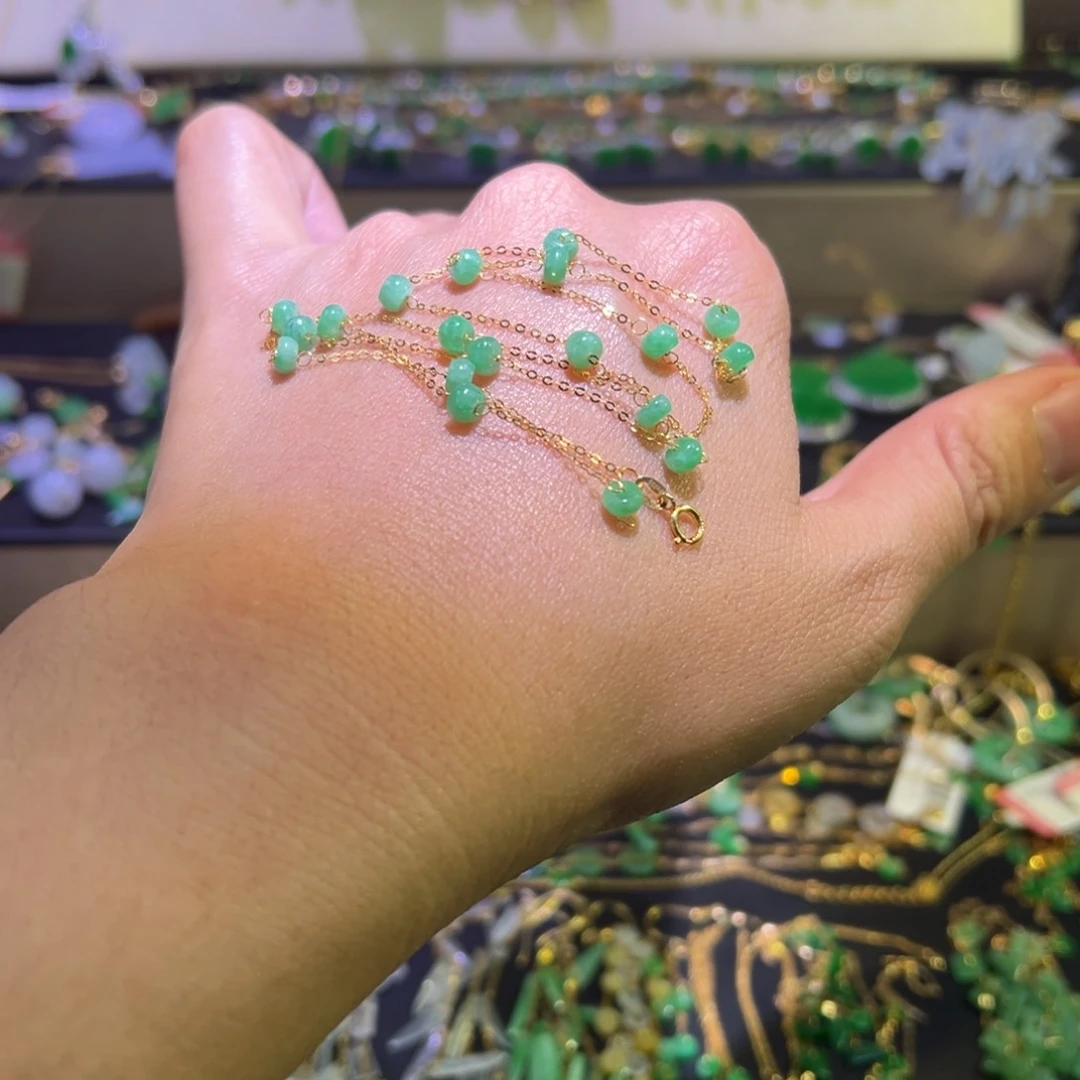 颈饰未镶嵌翡翠支持复检，缅料