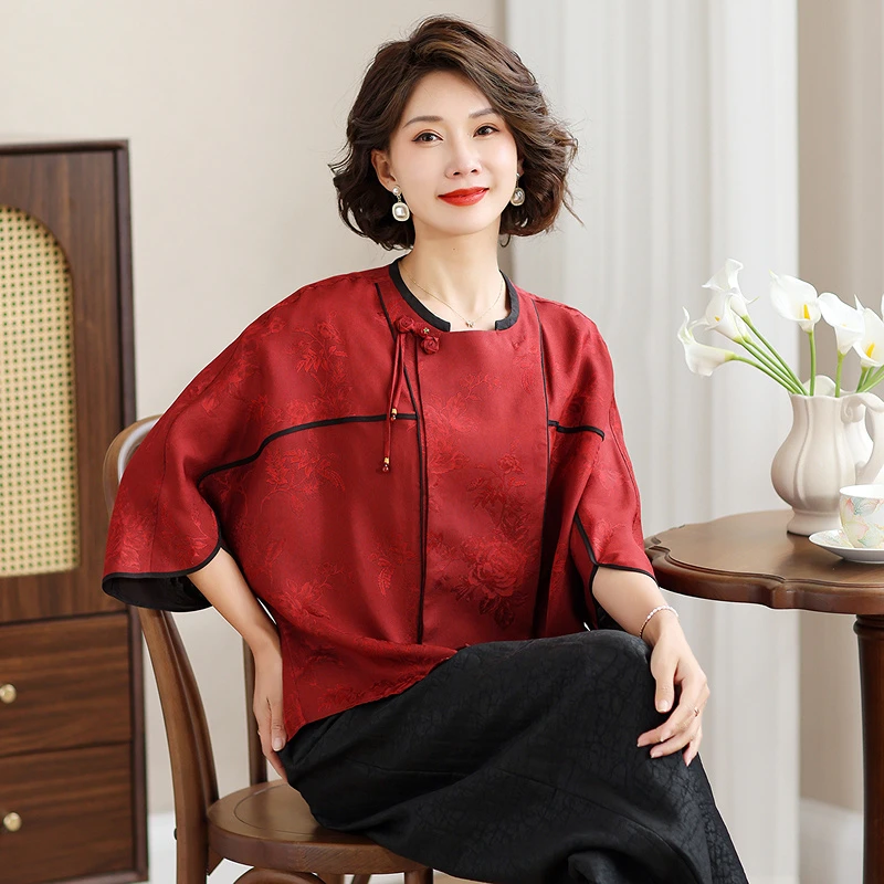 清仓场！齐黛宋锦香云纱上衣女2025双面穿新中式桑蚕丝真丝小衫