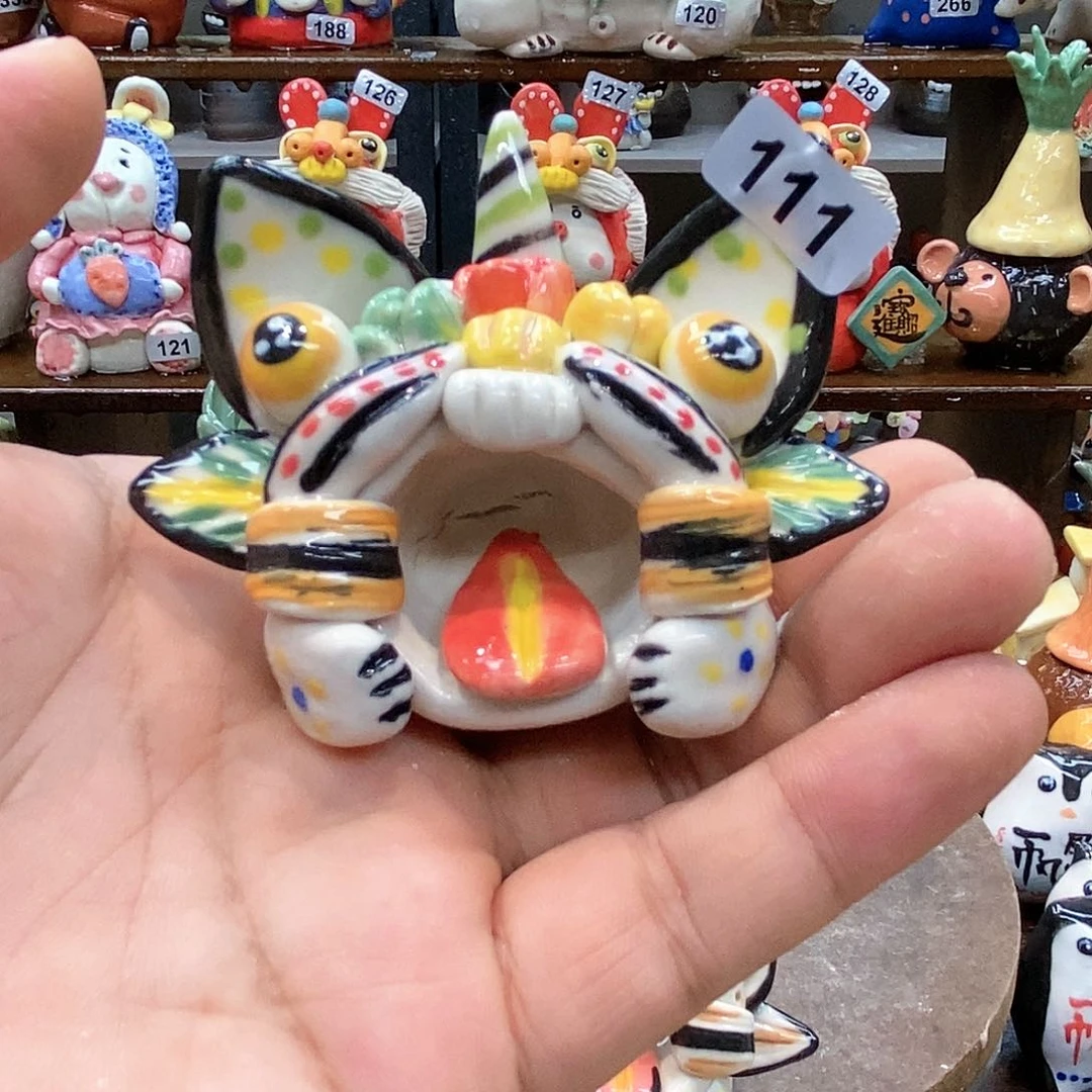 摆件直播间手工抽象陶瓷摆件111
