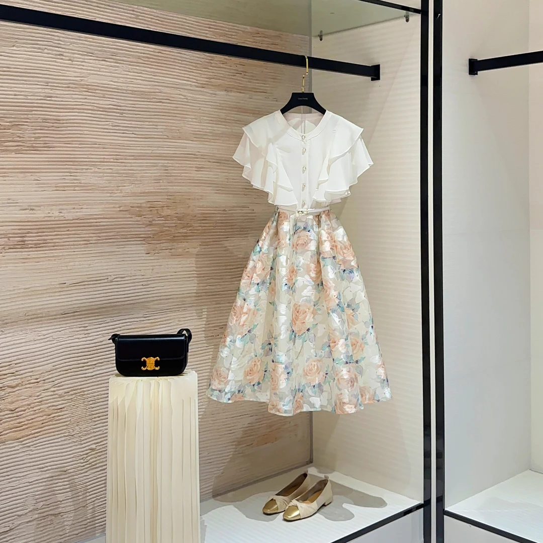 JOJO-曼塔玫瑰-设计师夏季轻奢气质显瘦连衣裙L-A102