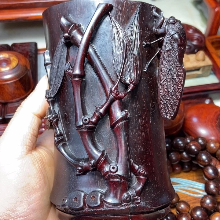 檀香紫檀（小叶紫檀）知足笔筒