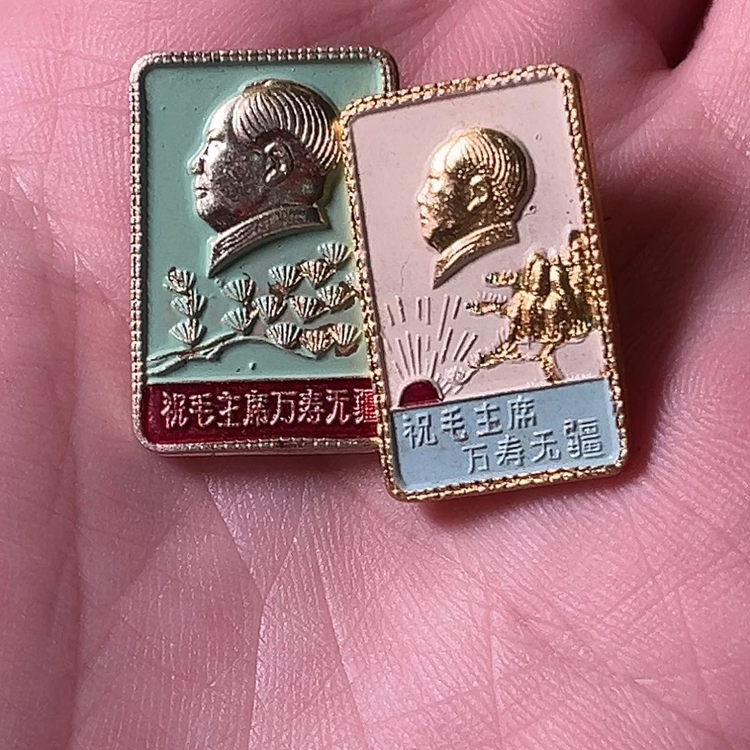 一***阳一对铝制徽章闪拍