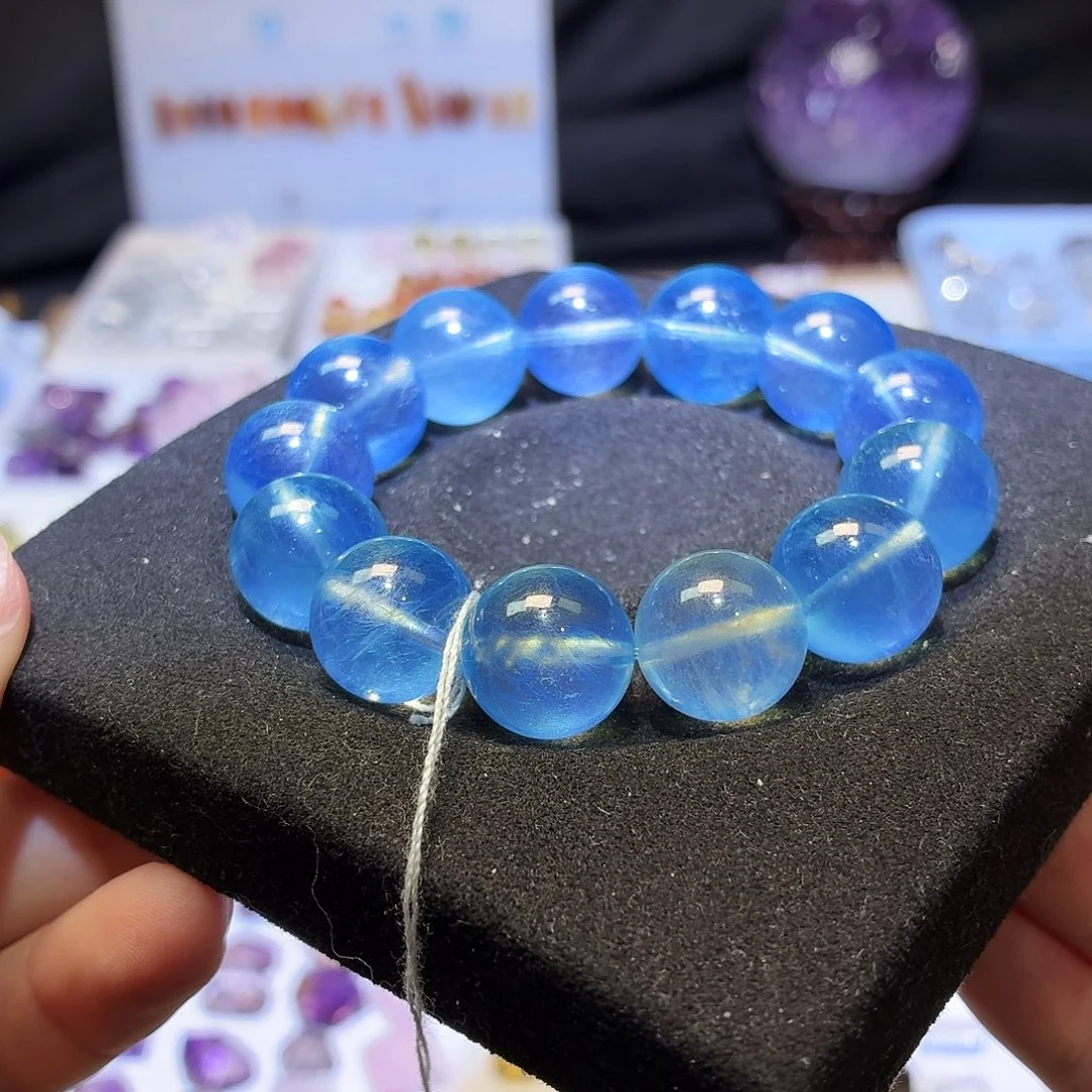 未镶嵌水晶吊坠(不含链)海蓝宝 成品 圆珠 卡14m