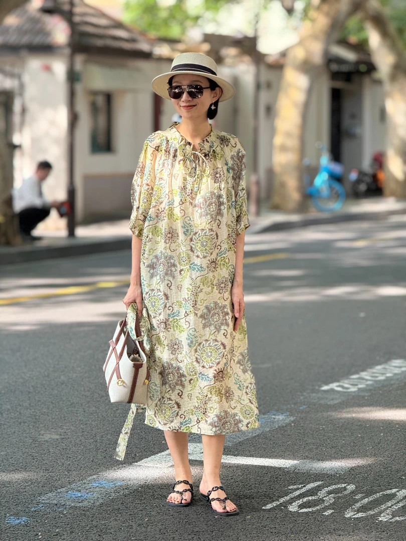 度假风飘逸印花连衣裙25SS615