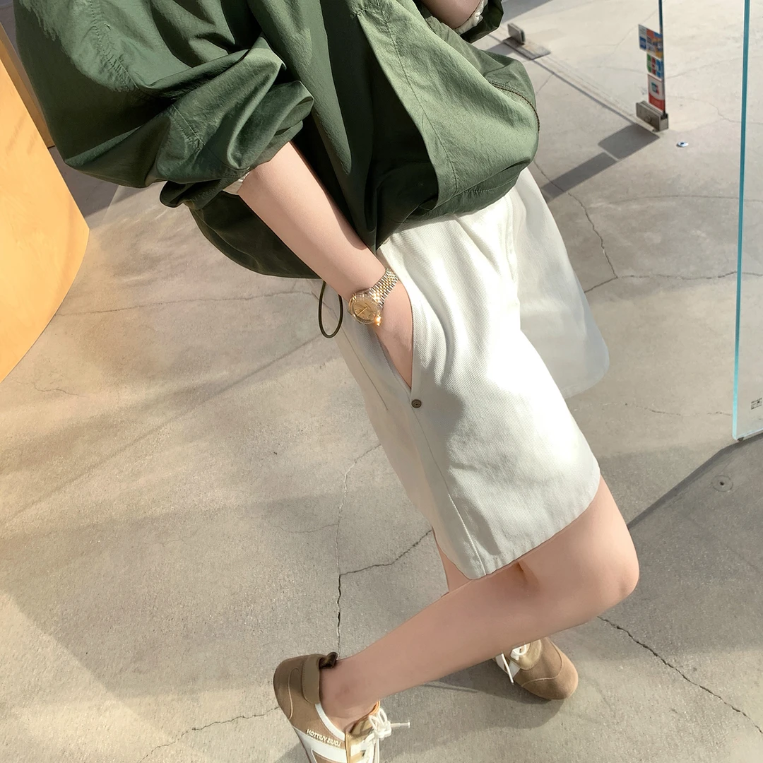 Lilylikes"Denim早八通勤裤"独家韩版~透气100棉牛仔显瘦阔腿中裤