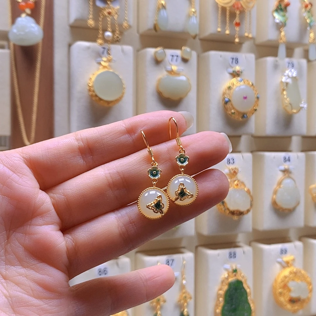 颈饰银S925镶嵌和田玉