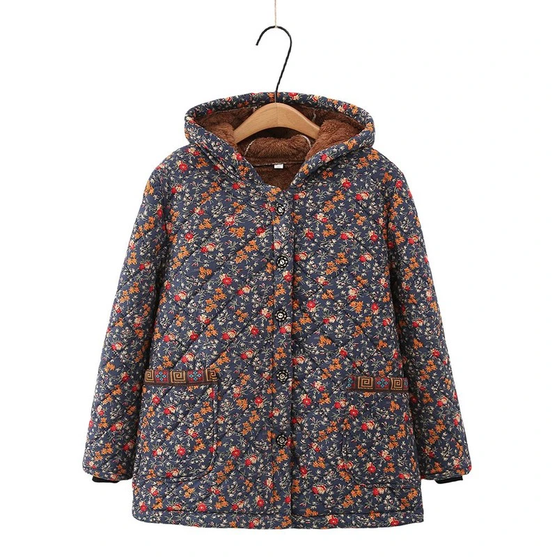 高端轻奢中老年加绒棉服2025冬季新款老太太加厚时尚保暖大码棉衣