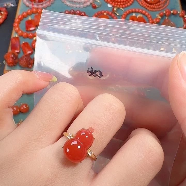 南红玛瑙银S925镶嵌戒指