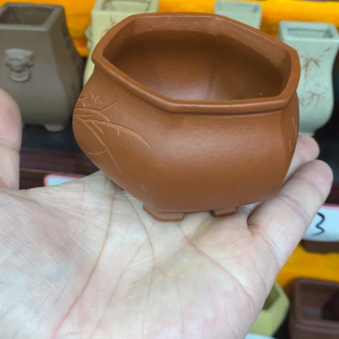 水***珑紫砂花盆紫砂文化