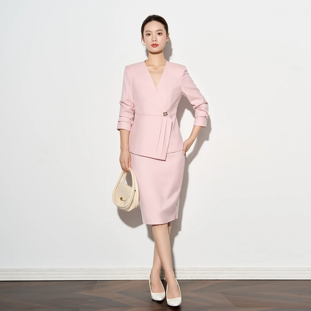 女神范西装裙长袖职业女裙套装泰式日奢风公主风轻奢气质职业套装