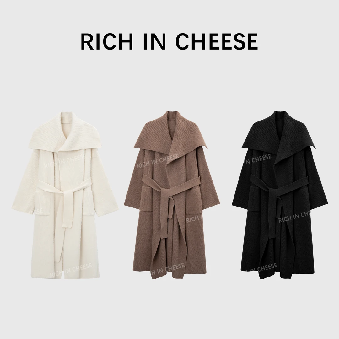 RICHINCHEESE 慵懒美学 老钱风慵懒千金感毛衣开衫