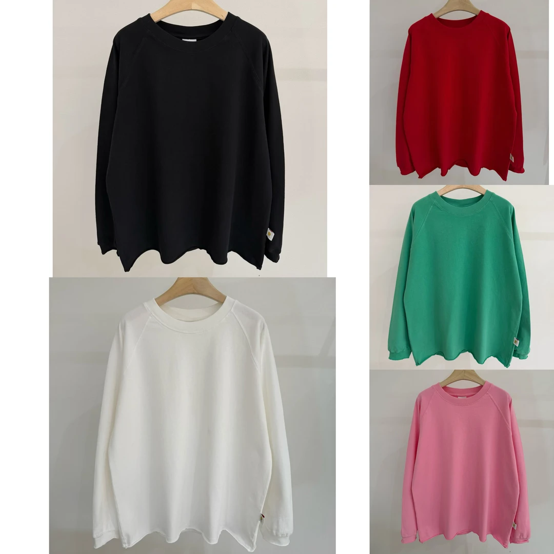 HG968秋冬韩版新款静版卷边糖果色纯色圆领长袖打底衫T恤女
