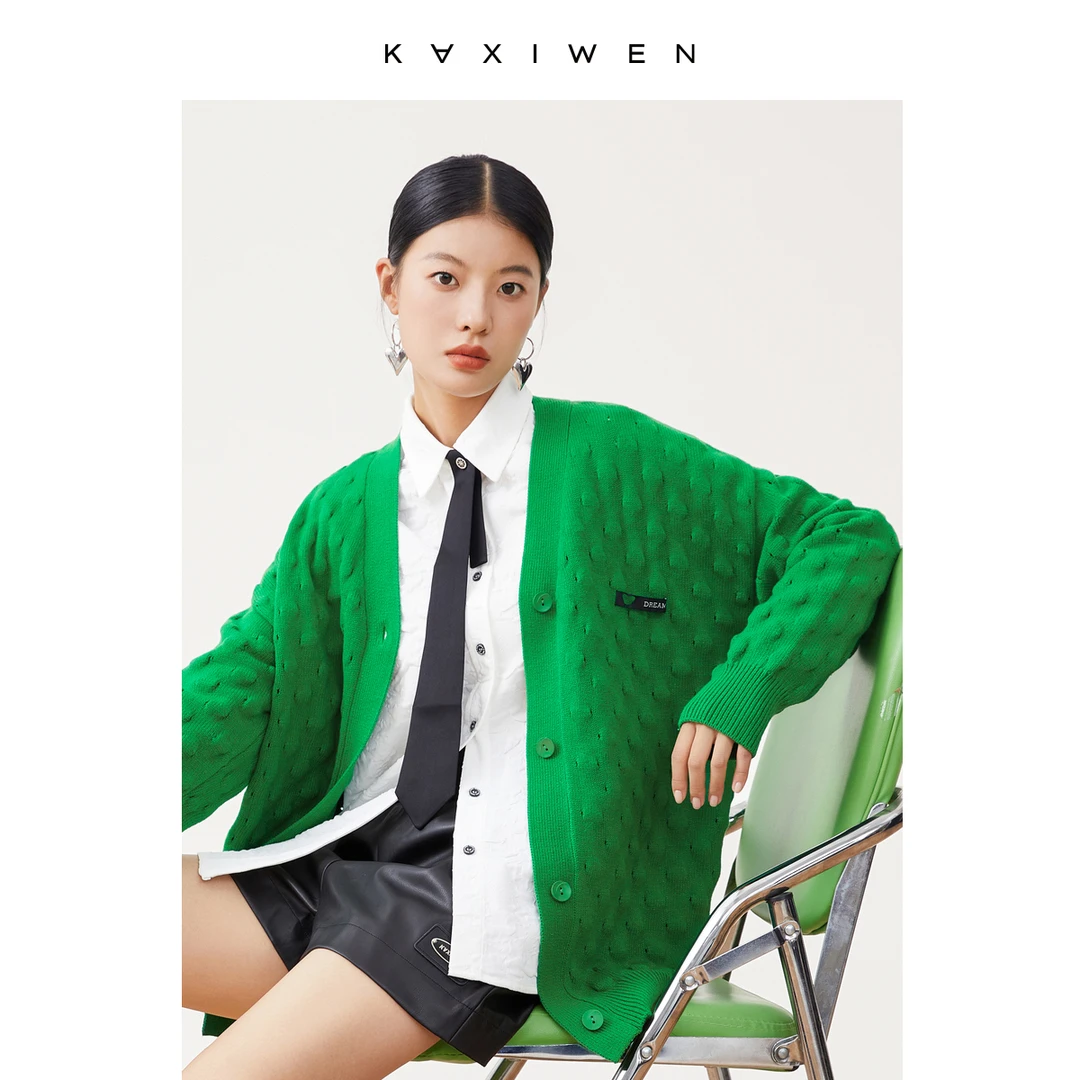 【小余专属】立体肌理感宽松针织时尚气质开衫X09AWE8530