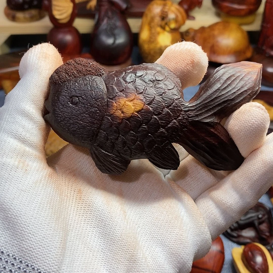 竹*印度小叶紫檀金鱼