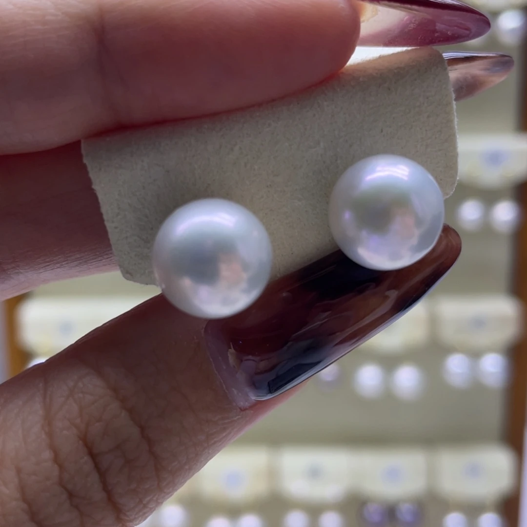 淡水珍珠耳饰18K金镶嵌