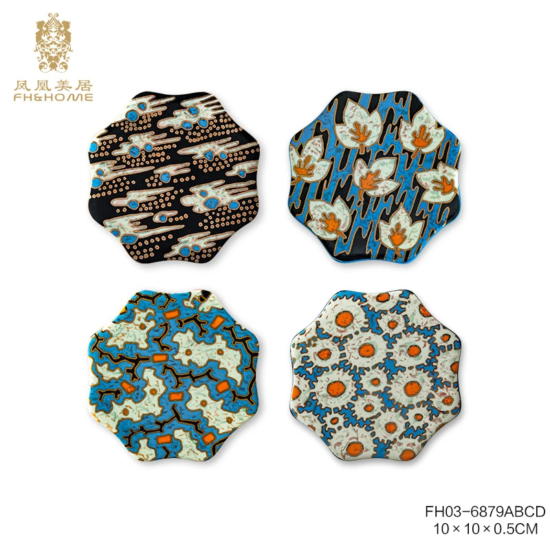 FH&HOME/凤凰美居创意手绘防滑家用印花杯垫