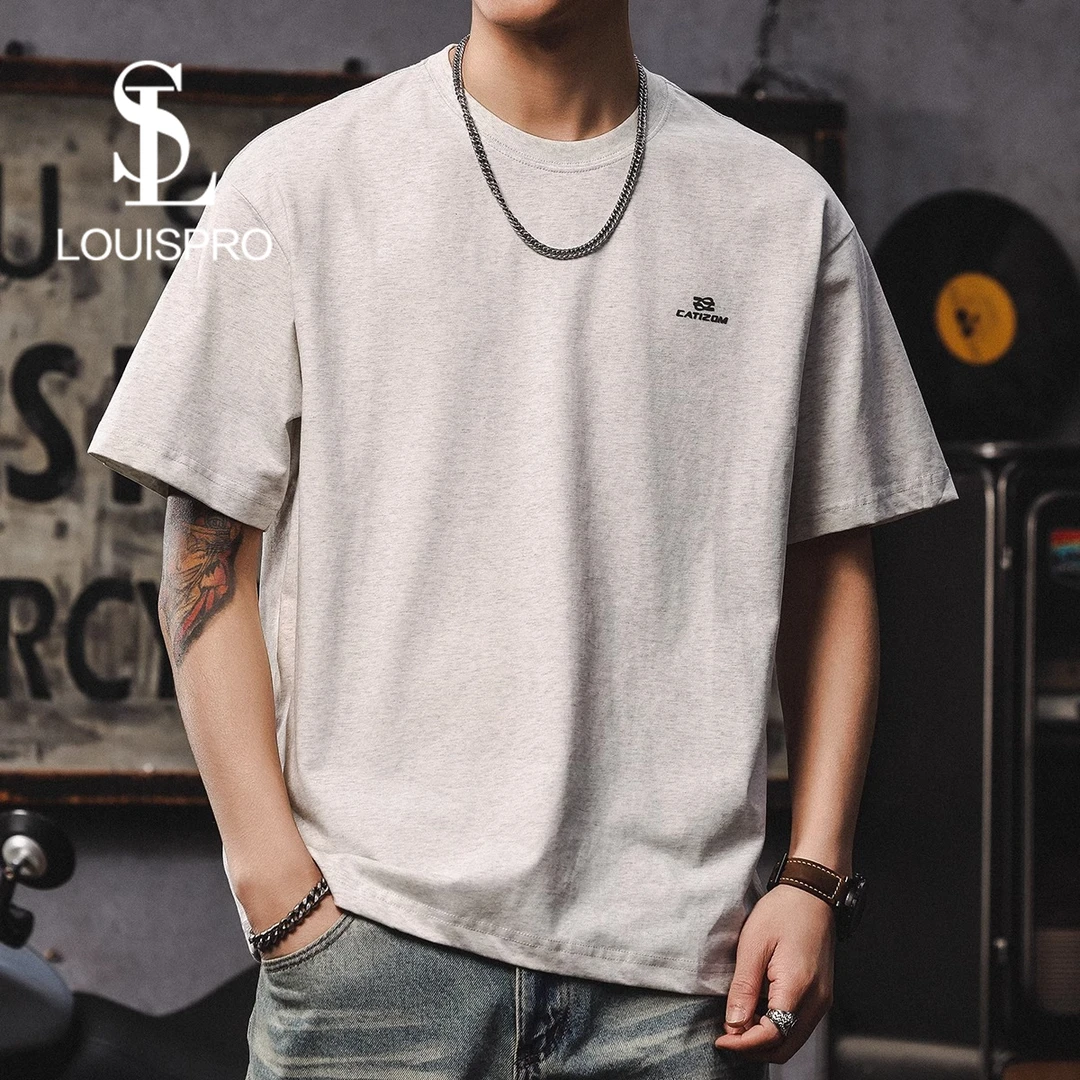 Louispro美式凉感短袖t恤男户外防晒冰丝速干体恤简约纯色半袖潮