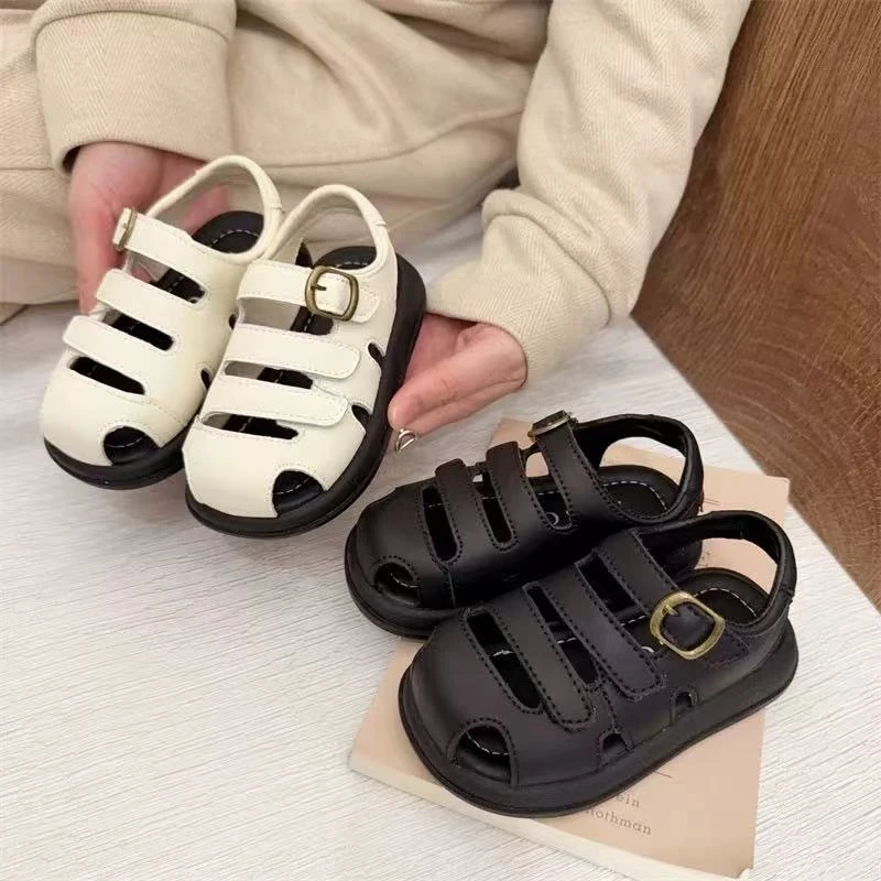 韩版儿童凉鞋夏季女童镂空罗马鞋包头沙滩鞋软底透气公主鞋男童鞋